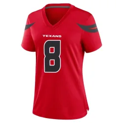 Houston Texans Women's Game Red Alternate Jersey (8 John Metchie III)