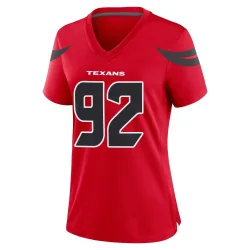 Houston Texans Women's Game Red Alternate Jersey (92 Dylan Horton)