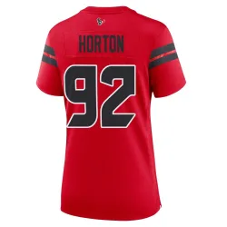 Houston Texans Women's Game Red Alternate Jersey (92 Dylan Horton)