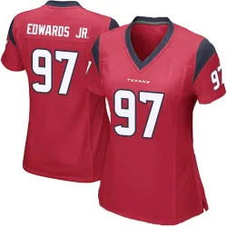 Houston Texans Women's Game Red Alternate Jersey (97 Mario Edwards Jr.)