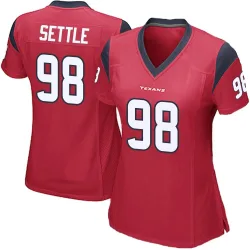 Houston Texans Women's Game Red Alternate Jersey (98 Tim Settle Jr.)