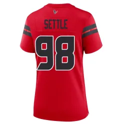 Houston Texans Women's Game Red Alternate Jersey (98 Tim Settle Jr.)