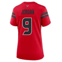 Houston Texans Women's Game Red Alternate Jersey (9 Brevin Jordan)
