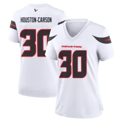 Houston Texans Women's Game White DeAndre -Carson Jersey (30 DeAndre Houston-Carson)