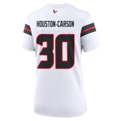 Houston Texans Women's Game White DeAndre -Carson Jersey (30 DeAndre Houston-Carson)