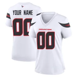 Houston Texans Women's Game White Jersey (00 Custom)