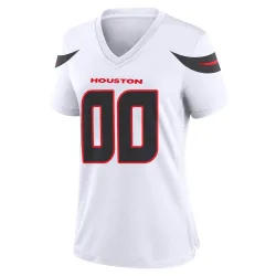 Houston Texans Women's Game White Jersey (00 Custom)