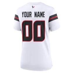 Houston Texans Women's Game White Jersey (00 Custom)