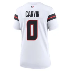 Houston Texans Women's Game White Jersey (0 Jerome Carvin)