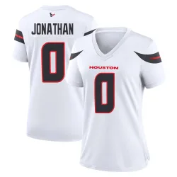 Houston Texans Women's Game White Jersey (0 Kingsley Jonathan)