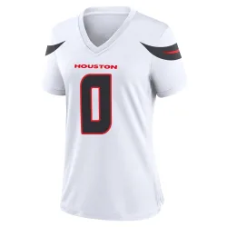 Houston Texans Women's Game White Jersey (0 Kingsley Jonathan)