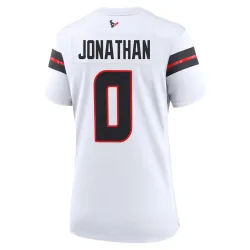 Houston Texans Women's Game White Jersey (0 Kingsley Jonathan)