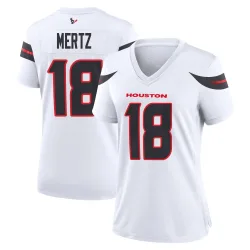 Houston Texans Women's Game White Jersey (18 Graham Mertz)