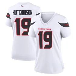 Houston Texans Women's Game White Jersey (19 Xavier Hutchinson)