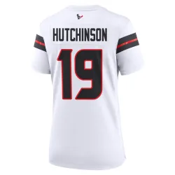 Houston Texans Women's Game White Jersey (19 Xavier Hutchinson)