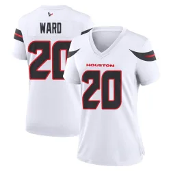 Houston Texans Women's Game White Jersey (20 Jimmie Ward)