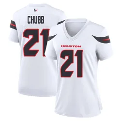 Houston Texans Women's Game White Jersey (21 Nick Chubb)