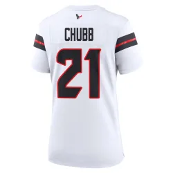 Houston Texans Women's Game White Jersey (21 Nick Chubb)