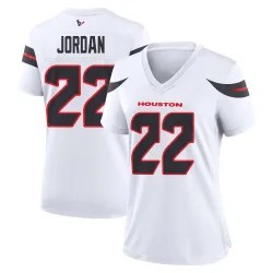 Houston Texans Women's Game White Jersey (22 Jawhar Jordan)