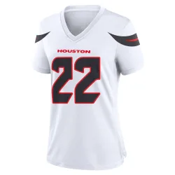 Houston Texans Women's Game White Jersey (22 Jawhar Jordan)
