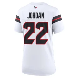 Houston Texans Women's Game White Jersey (22 Jawhar Jordan)