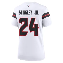 Houston Texans Women's Game White Jersey (24 Derek Stingley Jr.)