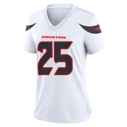 Houston Texans Women's Game White Jersey (25 Russ Yeast)