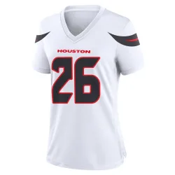 Houston Texans Women's Game White Jersey (26 J.J. Taylor)