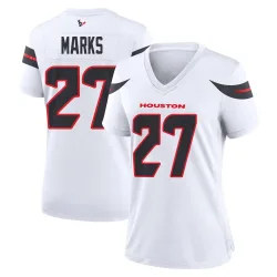 Houston Texans Women's Game White Jersey (27 Woody Marks)