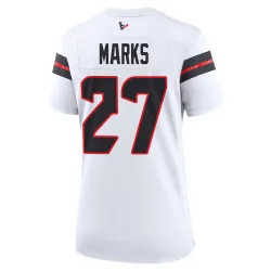 Houston Texans Women's Game White Jersey (27 Woody Marks)