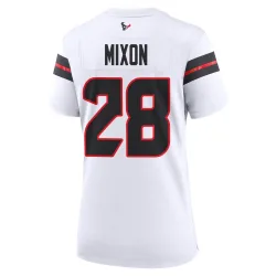Houston Texans Women's Game White Jersey (28 Joe Mixon)