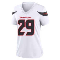 Houston Texans Women's Game White Jersey (29 M.J. Stewart)