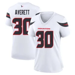 Houston Texans Women's Game White Jersey (30 Anthony Averett)
