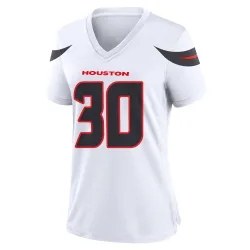 Houston Texans Women's Game White Jersey (30 Jaylin Smith)