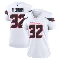 Houston Texans Women's Game White Jersey (32 Nick Niemann)