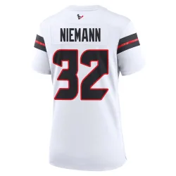 Houston Texans Women's Game White Jersey (32 Nick Niemann)