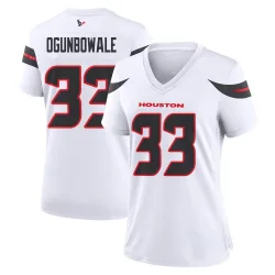 Houston Texans Women's Game White Jersey (33 Dare Ogunbowale)