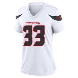 Houston Texans Women's Game White Jersey (33 Dare Ogunbowale)