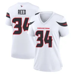Houston Texans Women's Game White Jersey (34 Jaylen Reed)