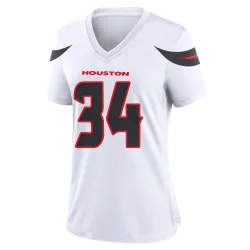 Houston Texans Women's Game White Jersey (34 Jaylen Reed)