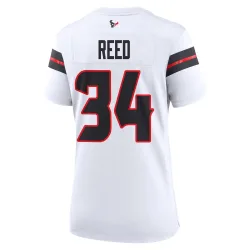 Houston Texans Women's Game White Jersey (34 Jaylen Reed)