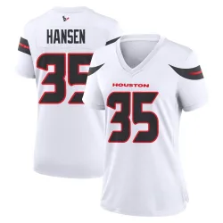 Houston Texans Women's Game White Jersey (35 Jake Hansen)