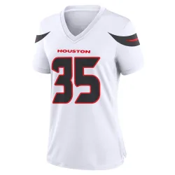 Houston Texans Women's Game White Jersey (35 Jake Hansen)