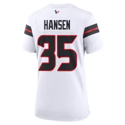 Houston Texans Women's Game White Jersey (35 Jake Hansen)