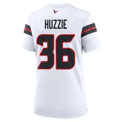 Houston Texans Women's Game White Jersey (36 Alijah Huzzie)