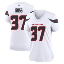 Houston Texans Women's Game White Jersey (37 D'Angelo Ross)