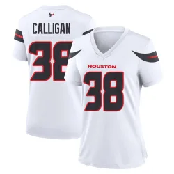 Houston Texans Women's Game White Jersey (38 Keydrain Calligan)