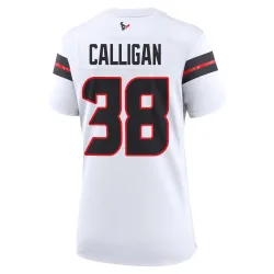 Houston Texans Women's Game White Jersey (38 Keydrain Calligan)