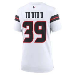 Houston Texans Women's Game White Jersey (39 Henry To'oTo'o)