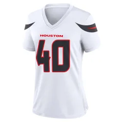 Houston Texans Women's Game White Jersey (40 Austin Brinkman)